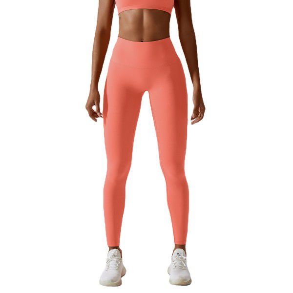 Naked yoga pants, hip lifting, running, quick drying fitness pants, candy colored high waisted tight sports pants