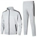 Autumn pure cotton sports and leisure set, running suit, team suit, stand up collar two-piece cardigan