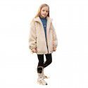 Girls' Winter New Lamb Wool Coat Children's Autumn and Winter Cotton Clip Thickened Coat Big Children's Western Style Wool Sweater 