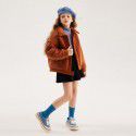 Girls' Lamb Wool Coat Autumn and Winter New Children's Medium and Large Children's Granular Velvet Thickened Sweater