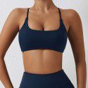 Cross back sports bra, matte nude yoga suit, running fitness bra, quick drying yoga vest