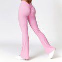 Hip lifting yoga flared pants, fitness exercise wide leg micro flared pants, high waist quick drying yoga pants for women