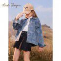 Girl's embroidered denim jacket, spring and autumn new children's middle-aged and young children's fashionable jacket top