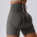 Seamless yoga shorts, peach lifting buttocks, high waist fitness pants, tight running sports shorts for girls