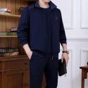 Three piece sportswear set for men's casual sports, spring and autumn running, middle-aged men