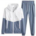 Set men's spring and autumn casual sports set men's hooded cardigan two-piece set 