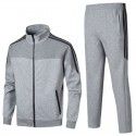 Autumn pure cotton sports and leisure set, running suit, team suit, stand up collar two-piece cardigan