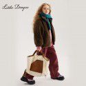 Girl's imitation lamb wool coat autumn and winter new large children's short winter loose plush coat