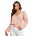 Autumn and winter new sexy V-neck loose casual long sleeved pullover sweater jacket