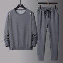 Spring and Autumn Sports and Leisure Set for Men, Middle aged and Elderly Dad's Long sleeved Pants Sweater Large Men's Two Piece Set 