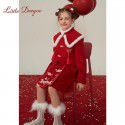 Girl's Winter Children's New Year Celebration Clothes Girl's Red Fashionable Set Two Piece Set