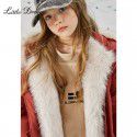 Girl's autumn and winter wash free school overcomes winter children's middle-aged and middle-aged children's western-style fox fur collar down jacket 