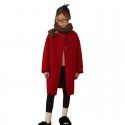 Girls' double-sided cashmere woolen coat, autumn and winter new children's middle and large children's new year red woolen coat 