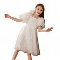 Girl's Pengpeng Princess Dress Summer Dress, Big Children's Mesh Dress, Children's Fashionable Bubble Sleeve Dress