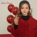 Girls' woolen coat for autumn and winter, new children's double-sided cashmere, medium and large children's new year red woolen coat