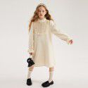 Girl's Dress Autumn/Winter New Big Boy's Fashionable Small Fragrance Wind Thickened Lace Princess Dress