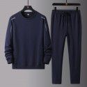 Spring and Autumn Sports and Leisure Set for Men, Middle aged and Elderly Dad's Long sleeved Pants Sweater Large Men's Two Piece Set 