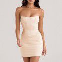 Autumn Dress Women's New Line Sardine Fish Bone Bra Dress