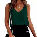 Women's Silk Shoulder Strap Suspended Tank Top Sexy Satin Non slip Soft Tank Top Women