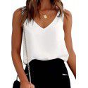 Women's Silk Shoulder Strap Suspended Tank Top Sexy Satin Non slip Soft Tank Top Women