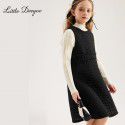 Girls' dress, autumn and winter new styles, high-end princess dress, woolen vest dress for children in middle and large schools