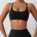 Cross back sports bra, matte nude yoga suit, running fitness bra, quick drying yoga vest