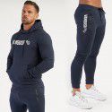 Muscle Fitness Men's Sports Hoodie Outdoor Sports Basketball Casual Two Piece Set