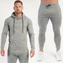 Muscle Fitness Men's Sports Hoodie Outdoor Sports Basketball Casual Two Piece Set