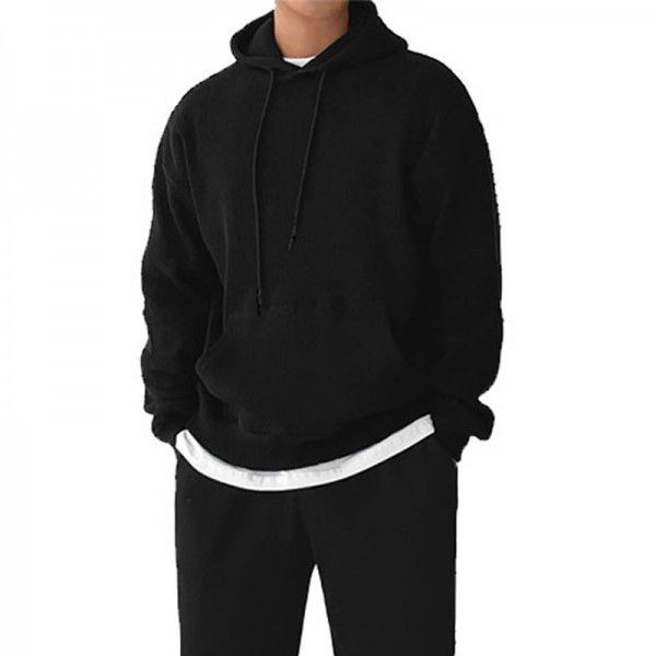 Men's autumn and winter sports set, men's plush hoodie, fashionable and versatile casual pants