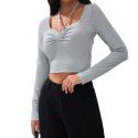 Autumn/Winter Hanging Neck Long sleeved Knitted Underlay Top with American Style Popular Top