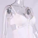 Women's sexy slim fit with exposed navel, fishbone hanging neck, suspender vest for women