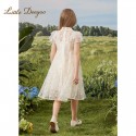 Girls' summer dress with lace embroidery, children's trendy princess dress, girls' summer dress