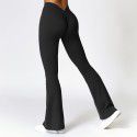 Hip lifting yoga flared pants, fitness exercise wide leg micro flared pants, high waist quick drying yoga pants for women