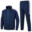 Autumn pure cotton sports and leisure set, running suit, team suit, stand up collar two-piece cardigan