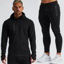 Spring and Autumn Fitness and Sports Set for Men's Outdoor Running Hooded Hoodie, Guard Pants, Casual Two piece Set for Men