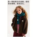 Girl's imitation lamb wool coat autumn and winter new large children's short winter loose plush coat