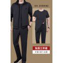 Three piece sportswear set for men's casual sports, spring and autumn running, middle-aged men