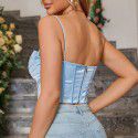 Summer hot selling fashion and sexy women's clothing, herringbone exposed back pleated top, tank top, and suspender for women