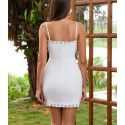 Lace camisole dress with backless front strap and pleated buttocks wrap skirt