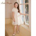 Summer girl's dress, big girl's bubble sleeve temperament princess skirt