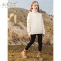 Girls autumn and winter plush sweater, winter new western-style, children's thick inner layer, children's high neck knitted sweater