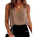 Women's Silk Shoulder Strap Suspended Tank Top Sexy Satin Non slip Soft Tank Top Women