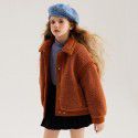 Girls' Lamb Wool Coat Autumn and Winter New Children's Medium and Large Children's Granular Velvet Thickened Sweater