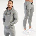 Muscle Fitness Men's Sports Hoodie Outdoor Sports Basketball Casual Two Piece Set