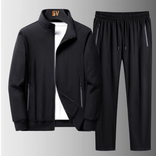 Sports Set Spring and Autumn Season Men's Loose Large Casual Coat Sportswear Two Piece Set 