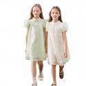 Summer girls cheongsam dress, summer Chinese style princess dress, big children's summer dress