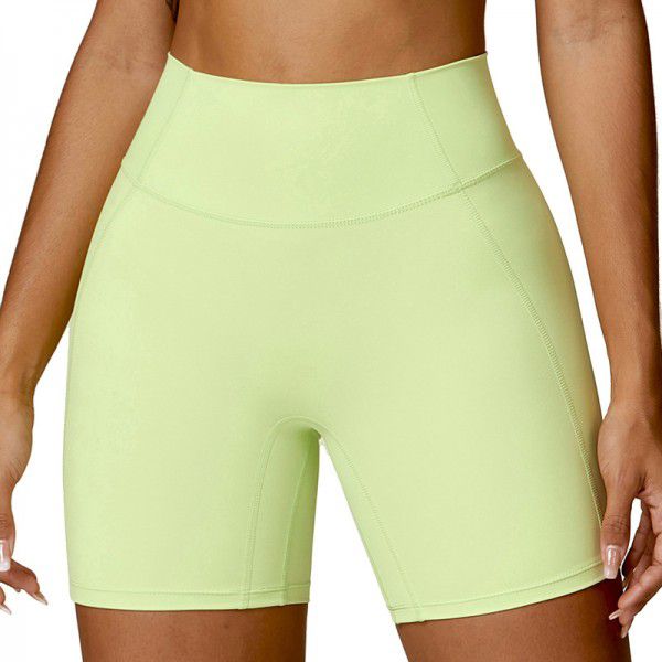 Hip lifting yoga shorts, belly tightening high waist fitness pants, women's cloud feeling breathable tight sports shorts