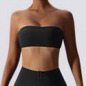 Integrated Nude Sports Bra with Anti Strapping Light and Inner Layered Fitness Top and Tight Yoga Dress