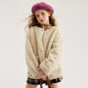 Girls' Sheep Fleece Coat Mid length Autumn/Winter New Mid size Children's Lamb Wool Thickened Coat 