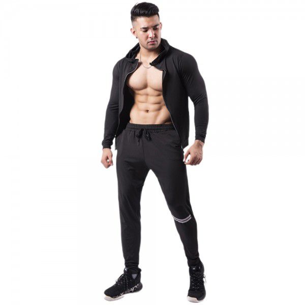 Sports suit men's tight fitting quick drying long sleeved T-shirt outdoor running basketball sweaty fitness suit 